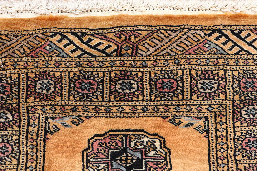 White Pakistani Bokhara Rug 2' 1 x 6' 1 Hand-Knotted view