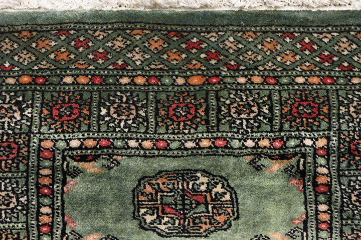 Dark Sea Green Bokhara 2'  2" x 6'  6" - No. QA87326