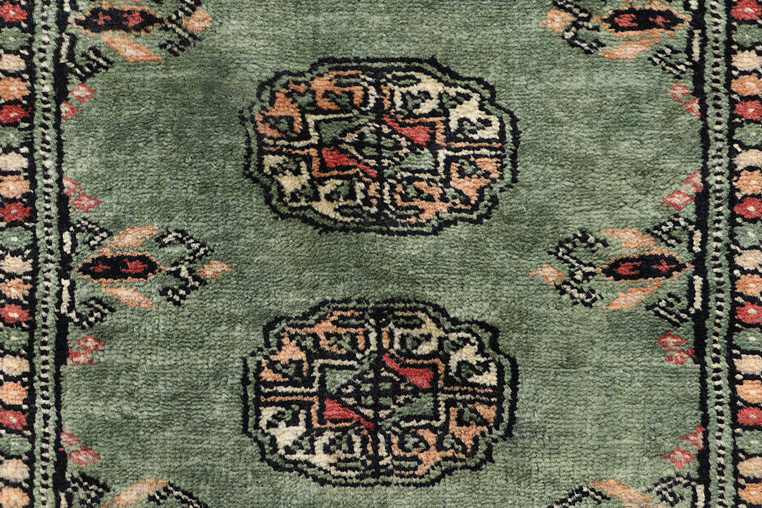 Dark Sea Green Bokhara 2' 2 x 6' 6 - No. 72551