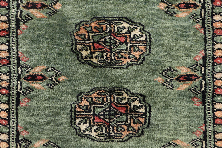 Dark Sea Green Bokhara 2'  2" x 6'  6" - No. QA87326