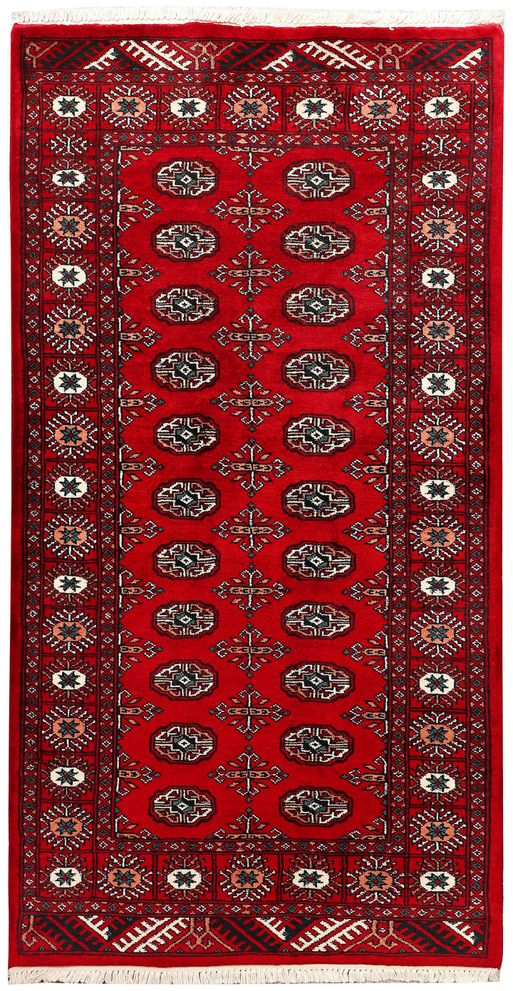 Dark Red Bokhara 3'  1" x 5'  8" - No. QA56023