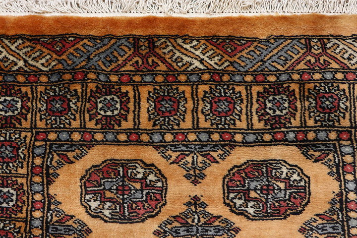 White Pakistani Bokhara Rug 2' 7 x 10' 2 Hand-Knotted view