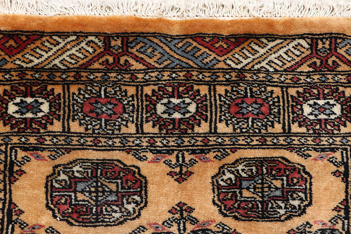 White Pakistani Bokhara Rug 2' 7 x 9' 11 Hand-Knotted view