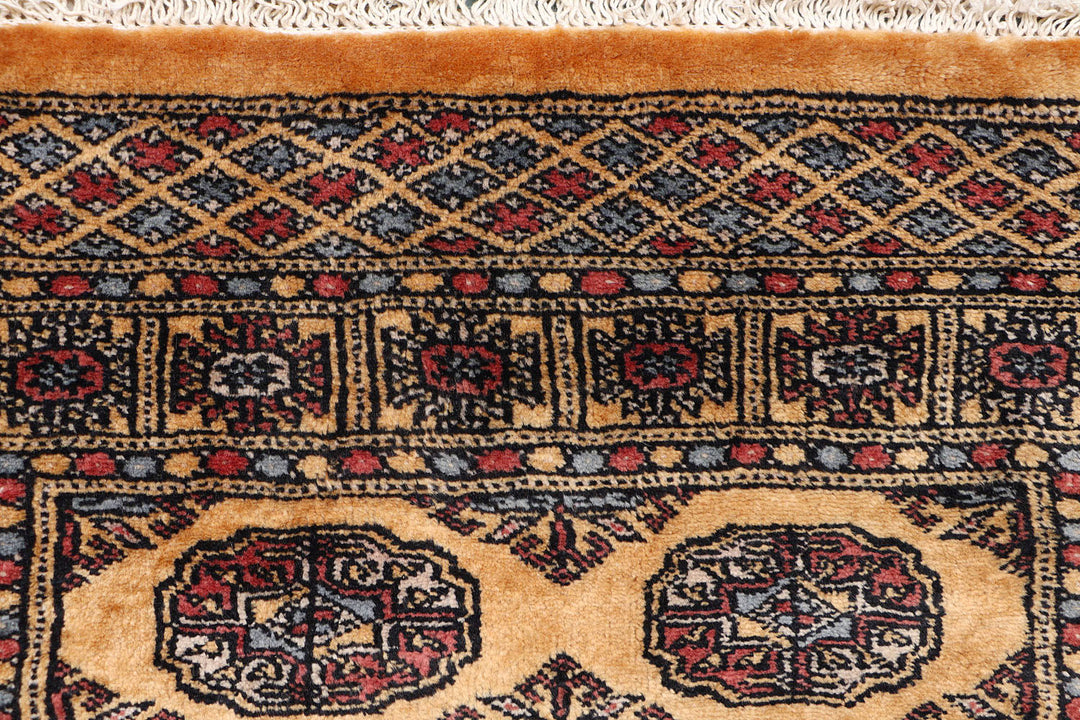 White Pakistani Bokhara Rug 2' 7 x 10' 2 Hand-Knotted view