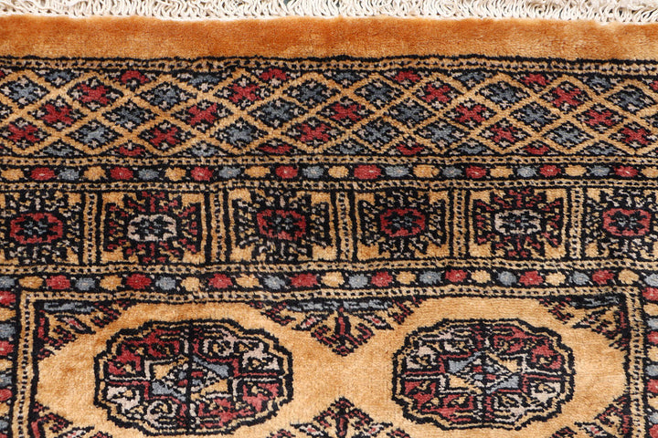 White Pakistani Bokhara Rug 2' 7 x 10' 2 Hand-Knotted view