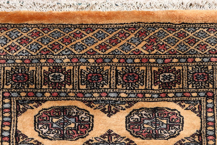White Pakistani Bokhara Rug 2' 6 x 10' Hand-Knotted view