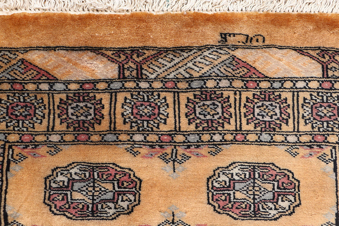 White Pakistani Bokhara Rug 2'7" x 10'1" Hand-Knotted view