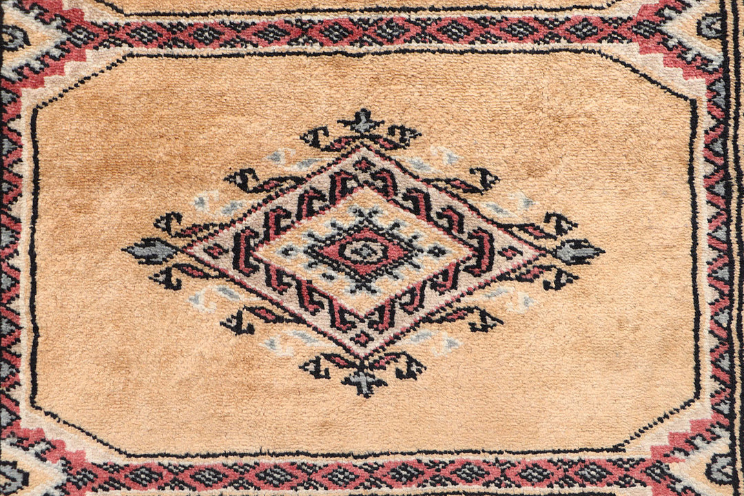White Afghan Jaldar Rug 2' 8" x 10' 1" Hand-Knotted close-up