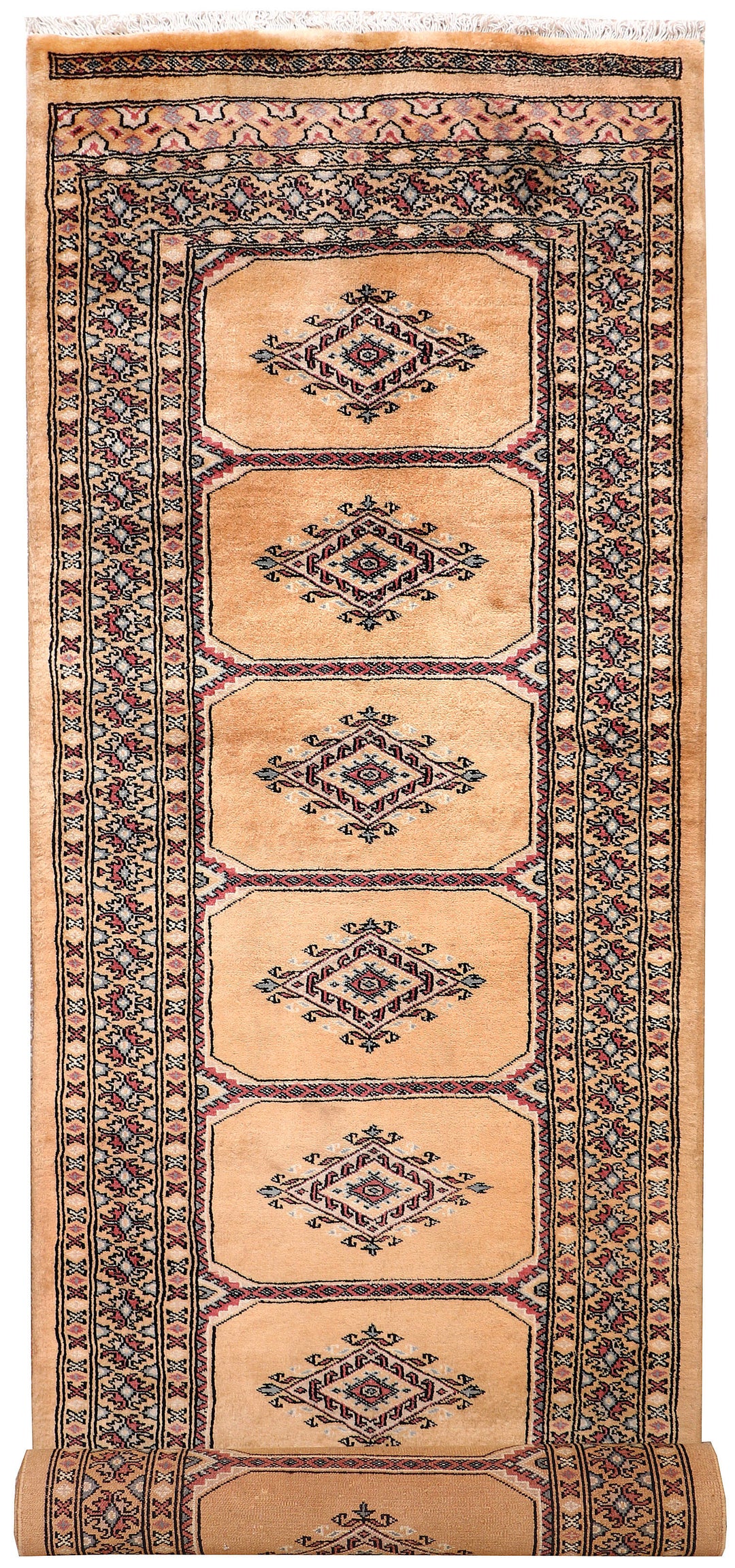 White Afghan Jaldar Rug 2' 8" x 10' 1" Hand-Knotted