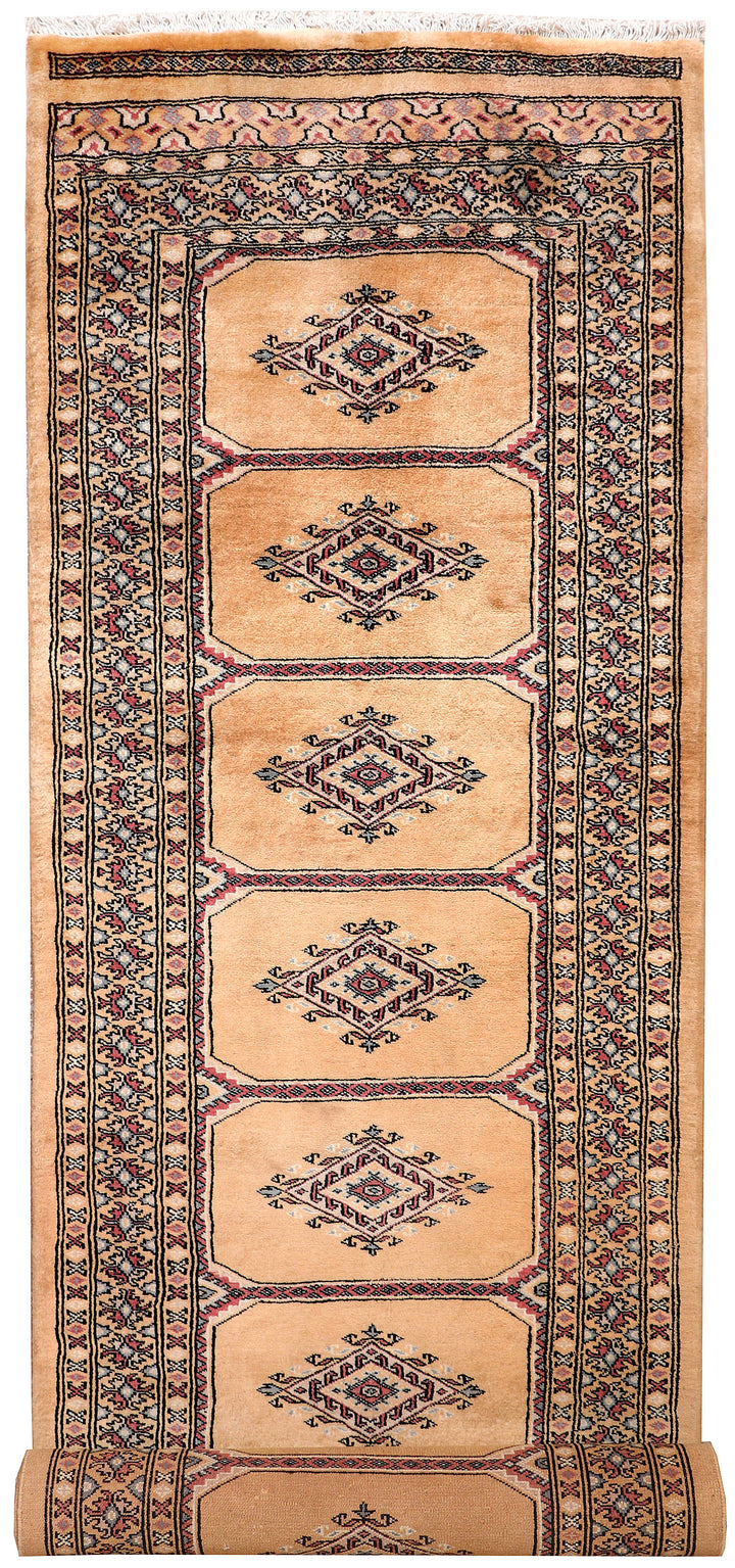 White Afghan Jaldar Rug 2' 8" x 10' 1" Hand-Knotted