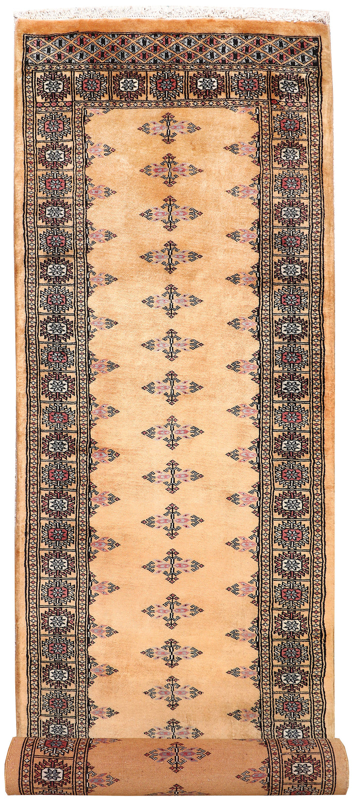 White Pakistani Butterfly Rug 2' 8" x 10' Hand-Knotted