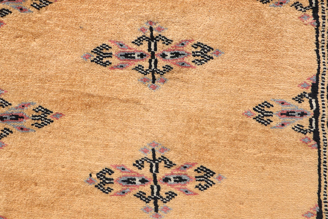 White Afghan Butterfly Rug 2' 8 x 9' 10 Hand-Knotted close-up