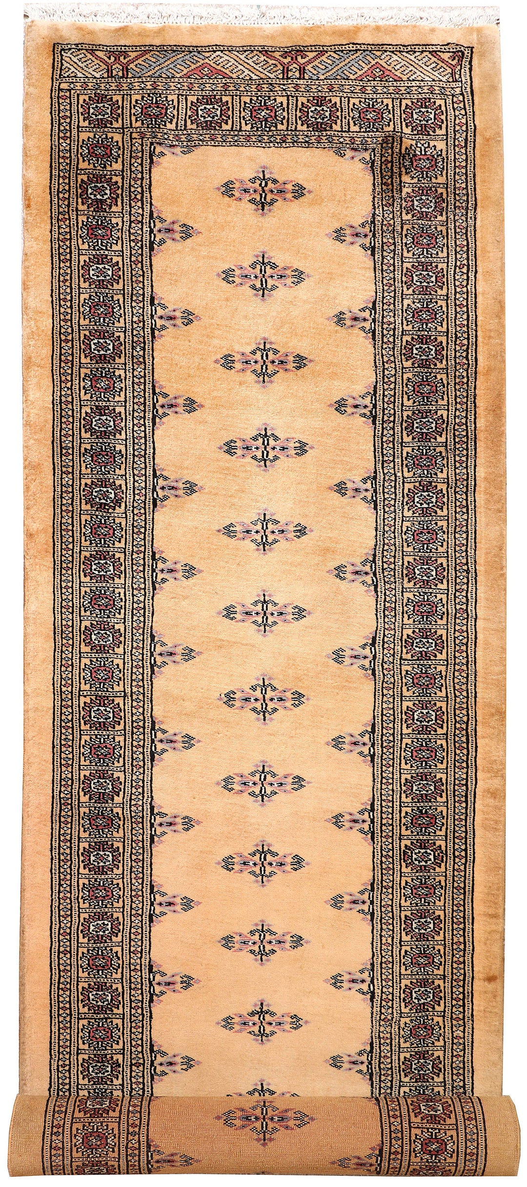 White Afghan Butterfly Rug 2' 8 x 9' 10 Hand-Knotted