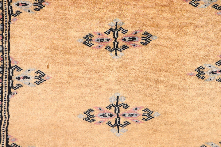 White Afghan Butterfly Rug 2' 8" x 10' 2" Hand-Knotted close-up