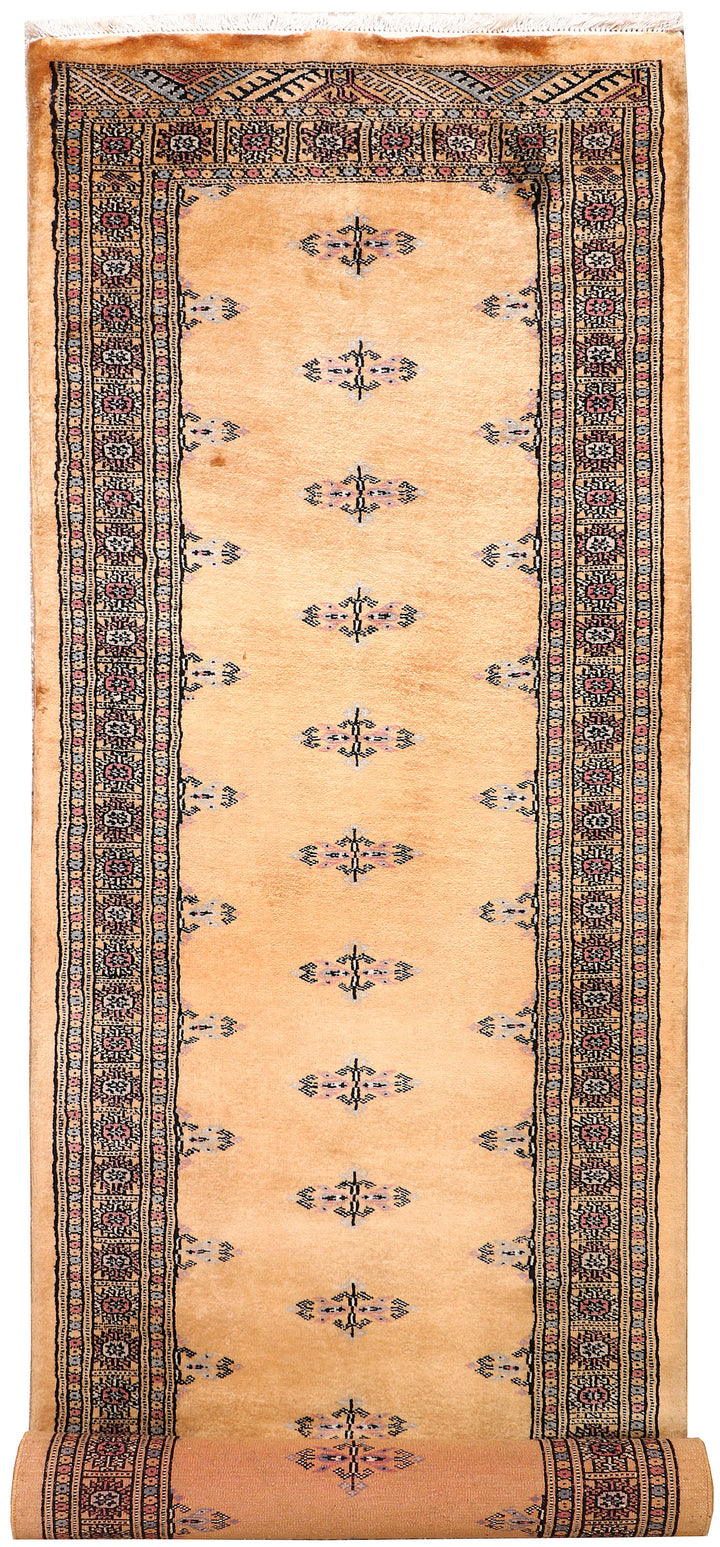 White Afghan Butterfly Rug 2' 8" x 10' 2" Hand-Knotted
