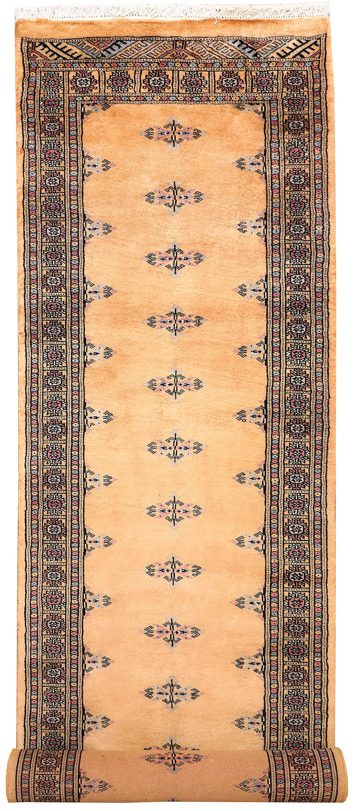 White Pakistani Butterfly Rug 2' 6 x 9' 11 Hand-Knotted