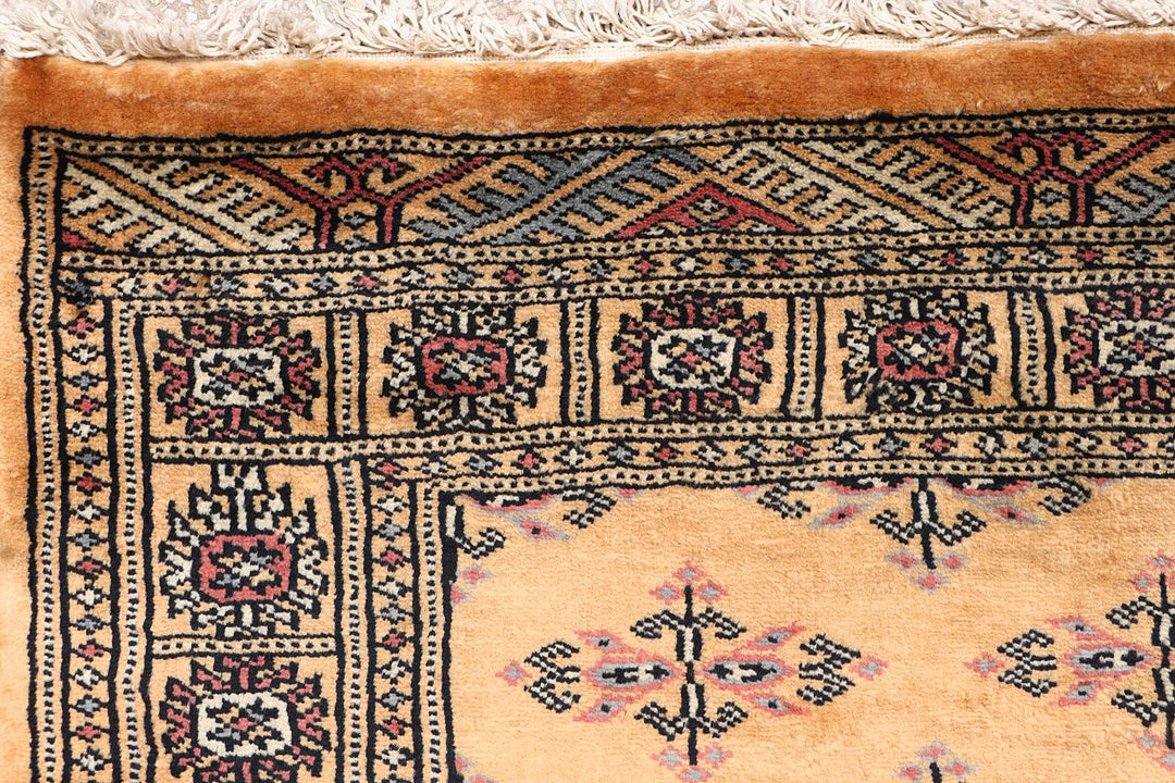 White Pakistani Butterfly Rug 2'7" x 10'4" Hand-Knotted detail