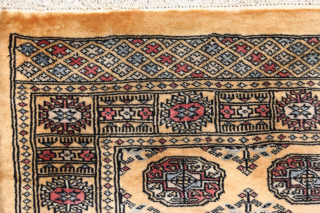 Sandy Brown Bokhara 2'  7" x 10'  9" - No. QA60186