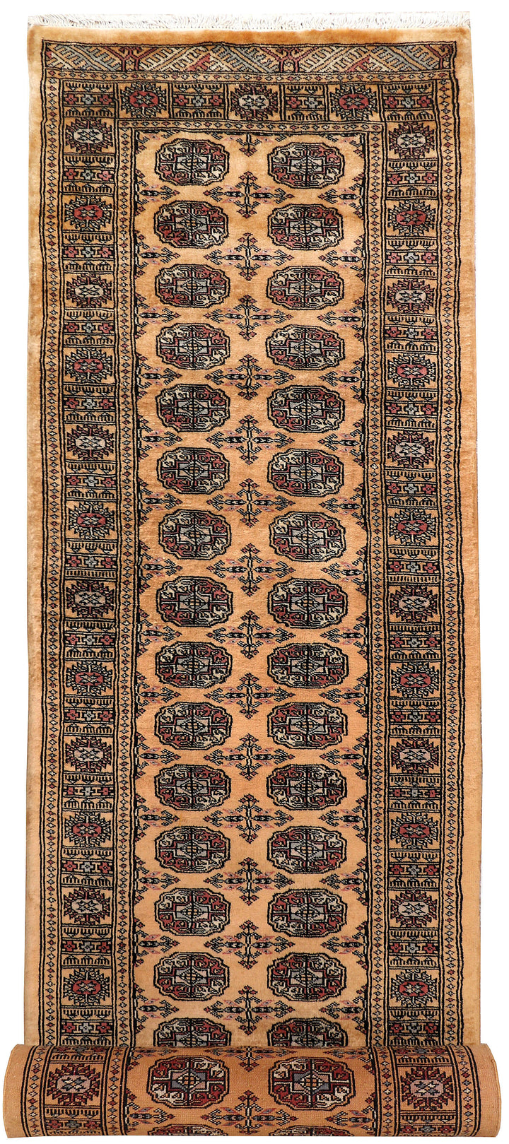 Sandy Brown Bokhara 2'  7" x 11'  4" - No. QA18080