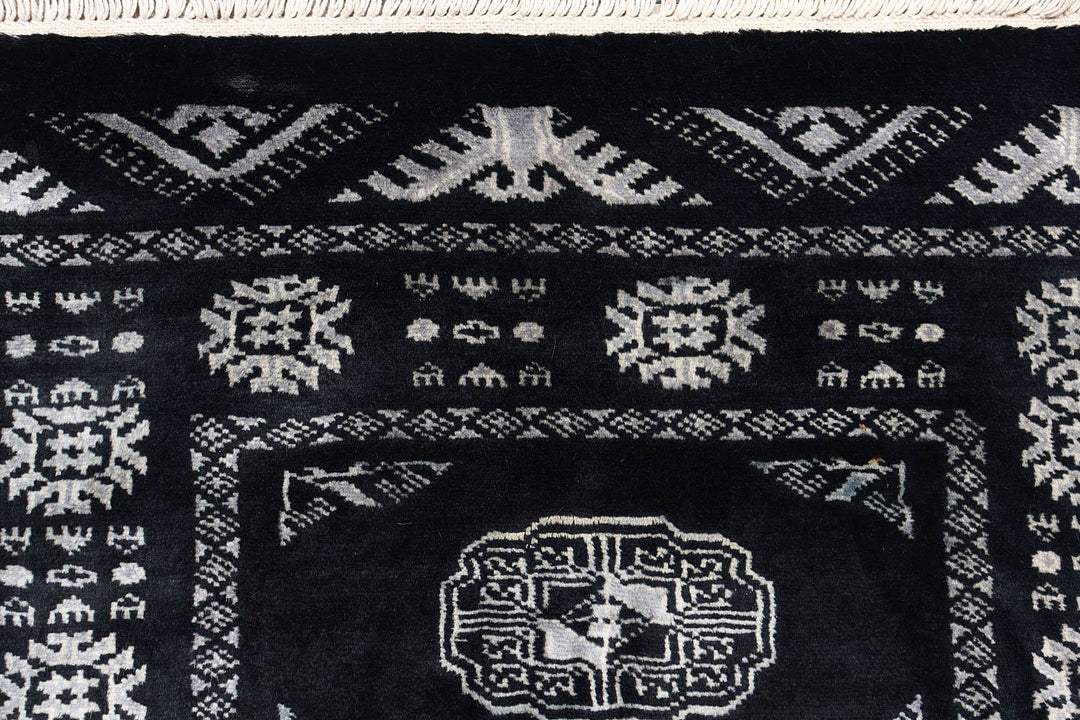 Black Bokhara 2'  7" x 13'  7" - No. QA74481