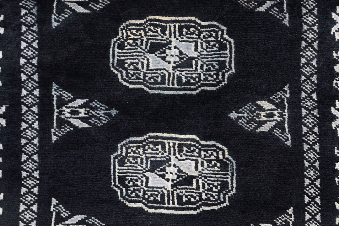 Black Bokhara 2'  7" x 13'  7" - No. QA74481