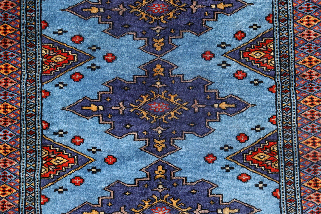 Sky Blue Jaldar 2'  7" x 10' " - No. QA75944