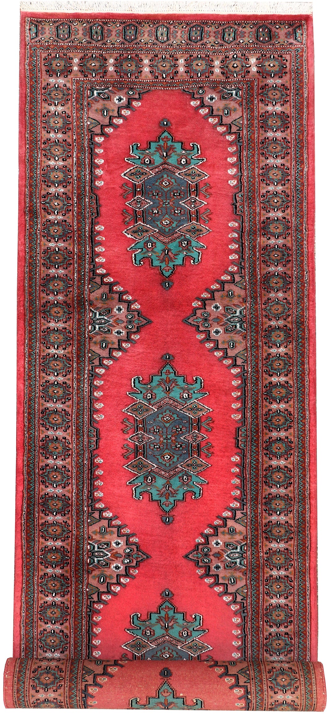 Coral Caucasian Rug 2' 7" x 9' 6" Hand-Knotted