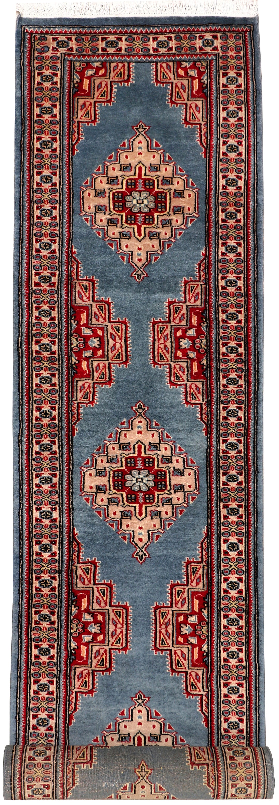 Slate Grey Caucasian Rug 2' x 9' 11" Hand-Knotted