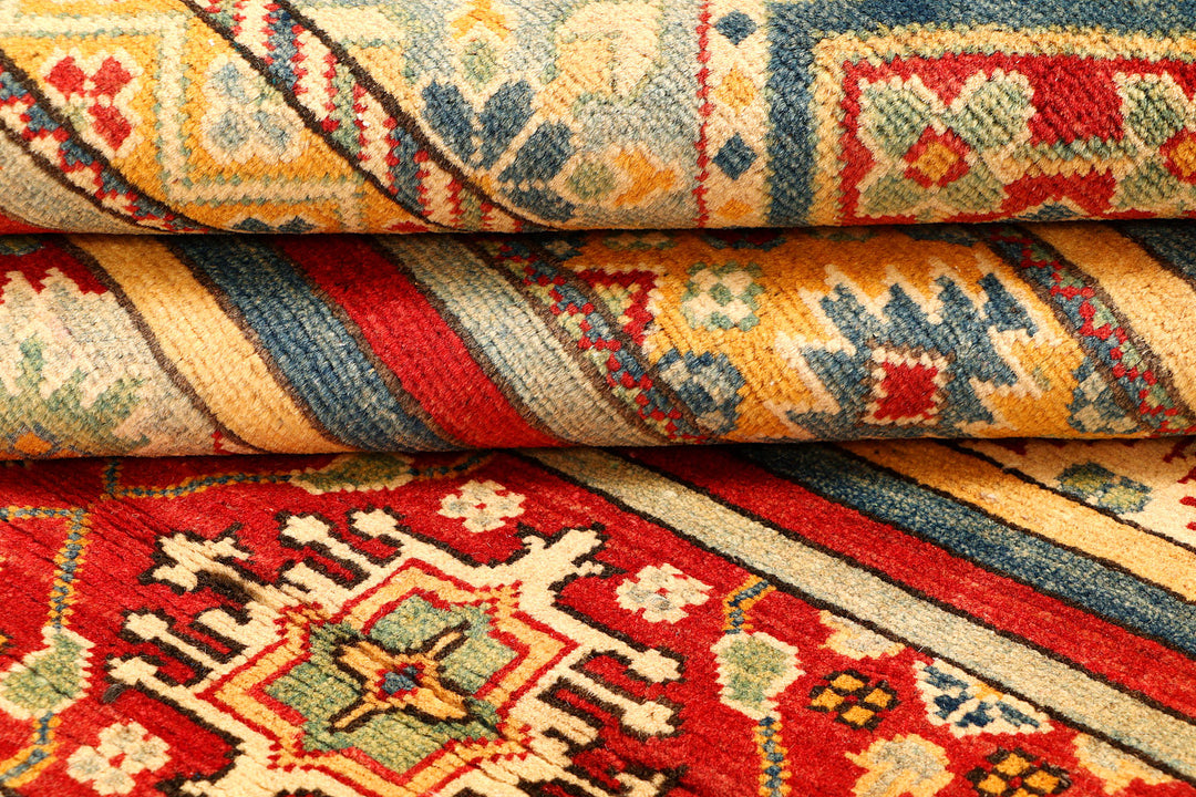 Multi Colored Kazak 4'  10" x 7' " - No. QA45123