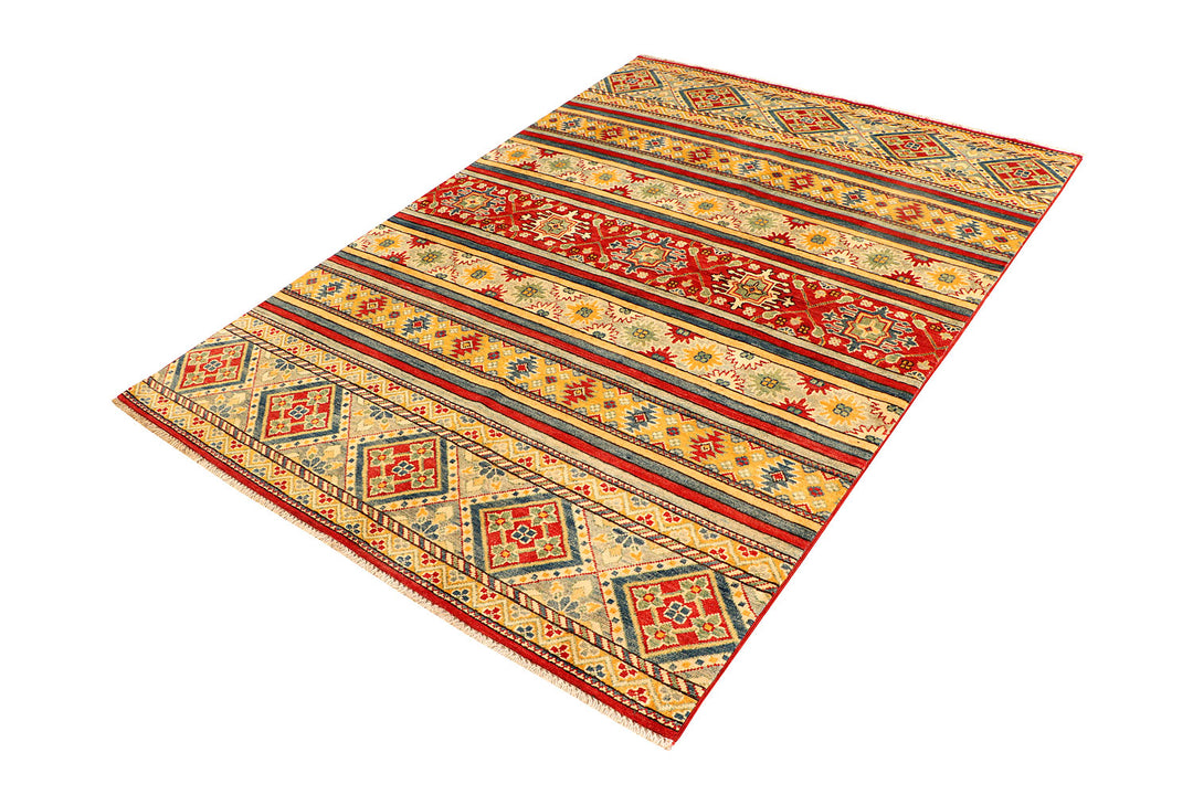 Multi Colored Kazak 4'  10" x 7' " - No. QA45123