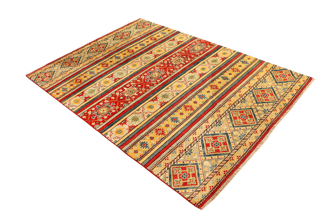 Multi Colored Kazak 4'  10" x 7' " - No. QA45123