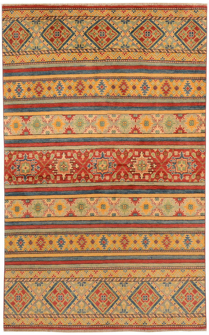 Multi Colored Kazak 4'  10" x 7' " - No. QA45123