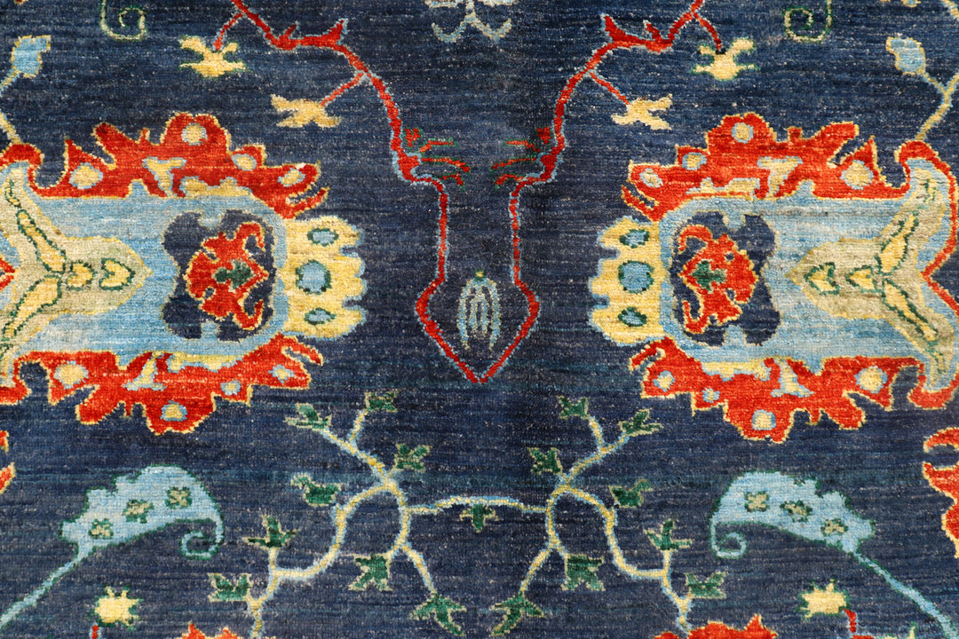 Midnight Blue Ikat 7'  9" x 10'  4" - No. QA85969