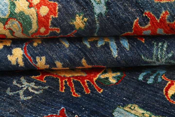 Midnight Blue Ikat 7' 9 x 10' 4 - No. 72715