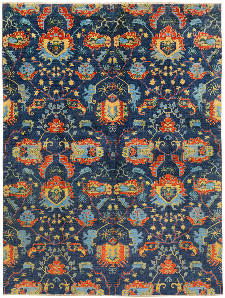 Midnight Blue Ikat 7' 9 x 10' 4 - No. 72715