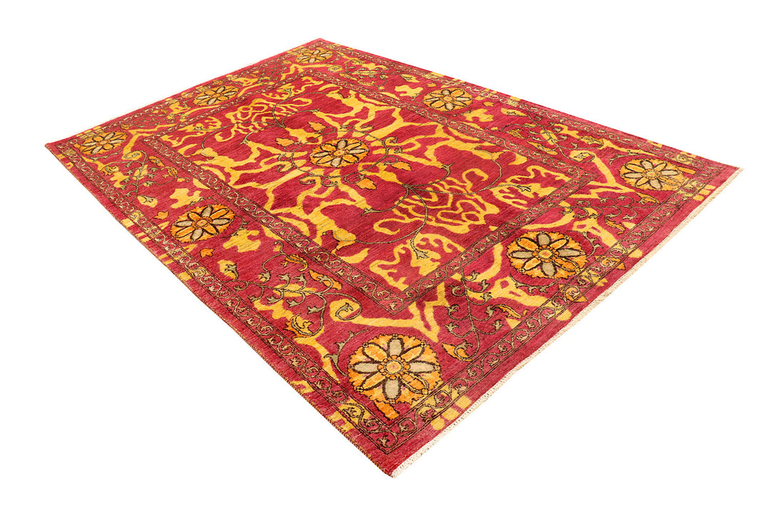 Light Coral Suzani 6'  1" x 9'  1" - No. QA26457