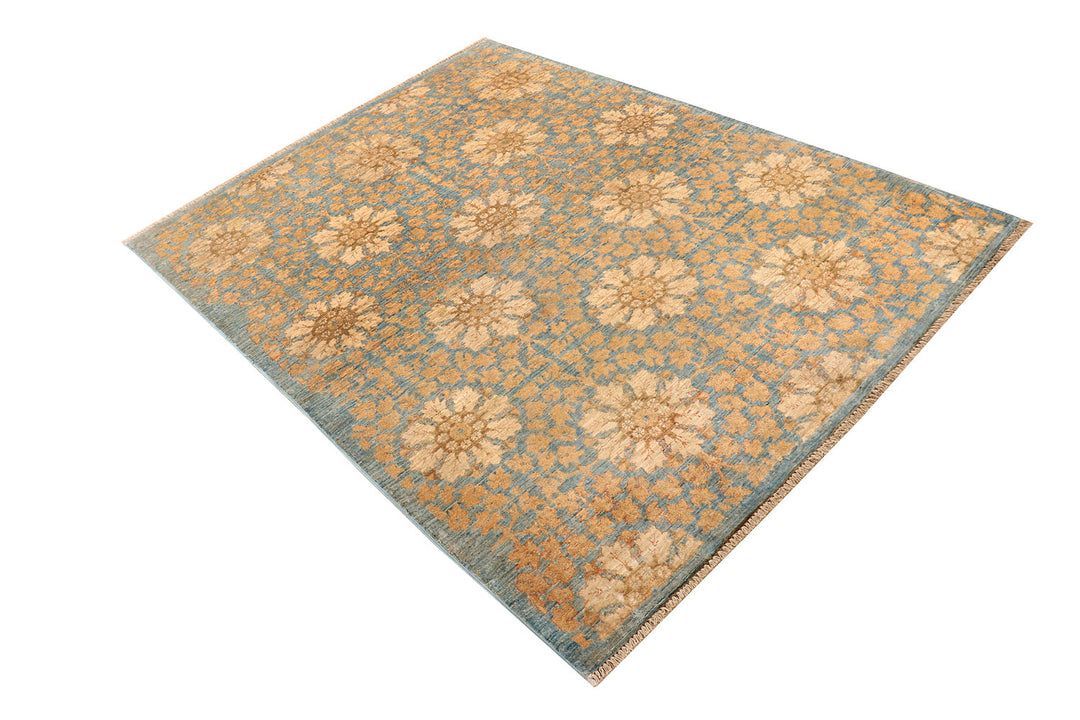 Light Slate Grey Ikat 4'  9" x 6'  3" - No. QA26025