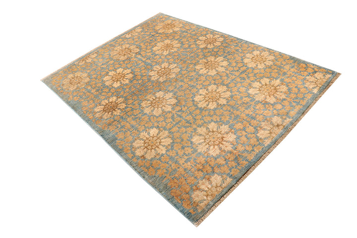 Light Slate Grey Ikat 4'  9" x 6'  3" - No. QA26025