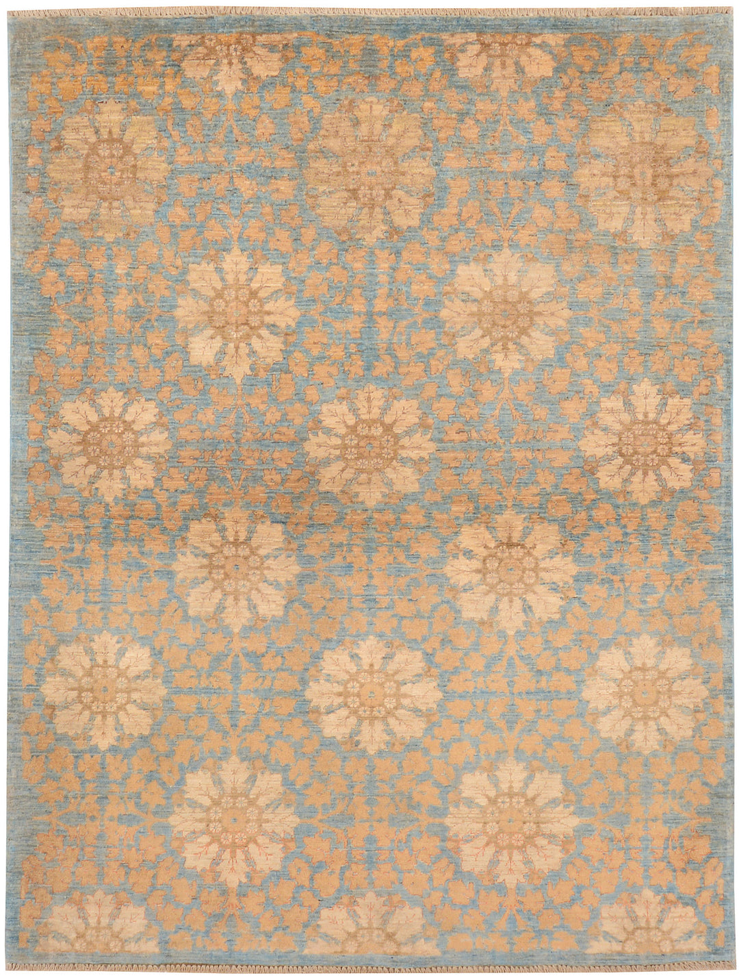 Grey Afghan Ikat Rug 4'9" x 6'3" Hand-Knotted