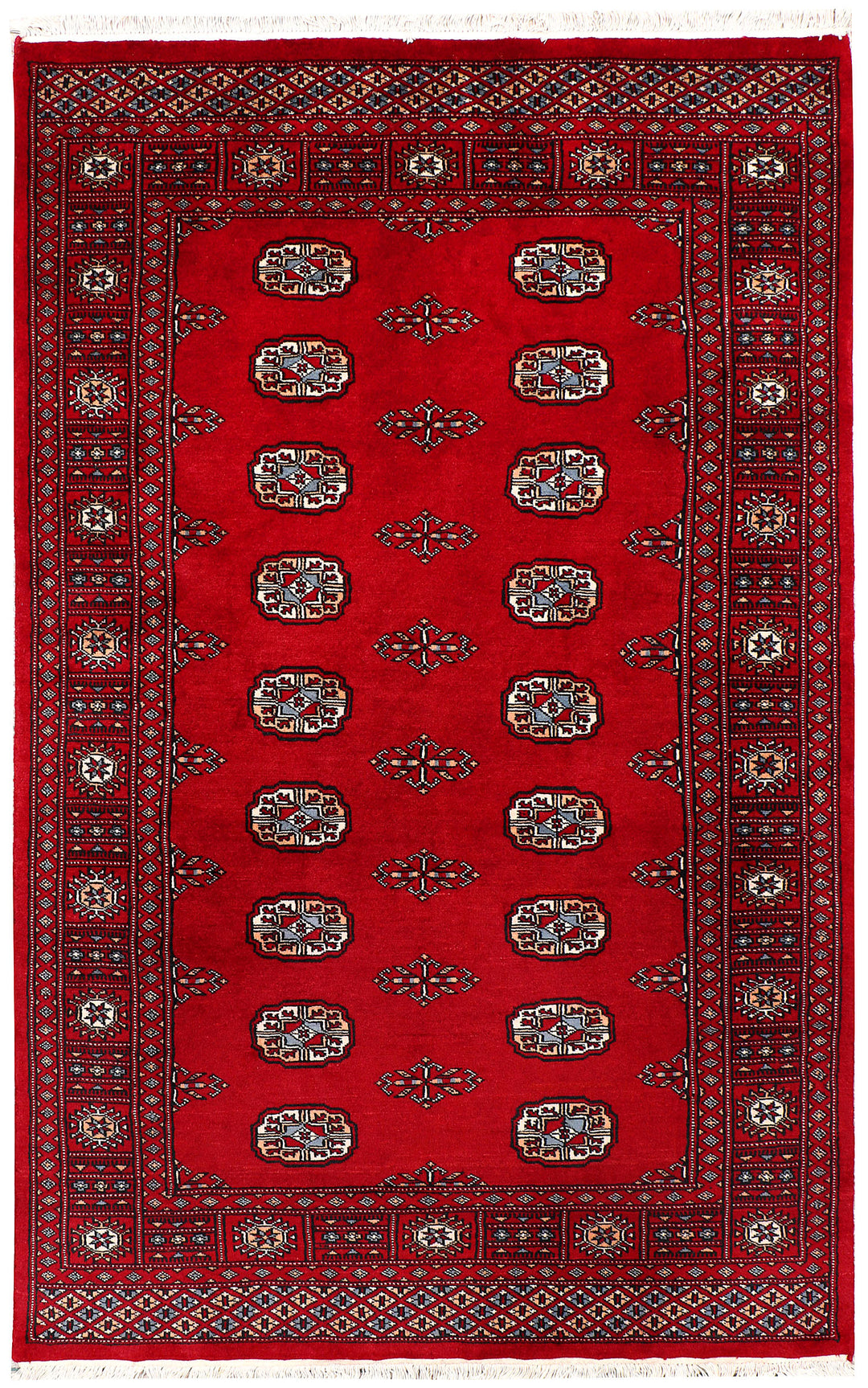 Pakistani Bokhara Rug 3' 11 x 6' 3 Hand-Knotted