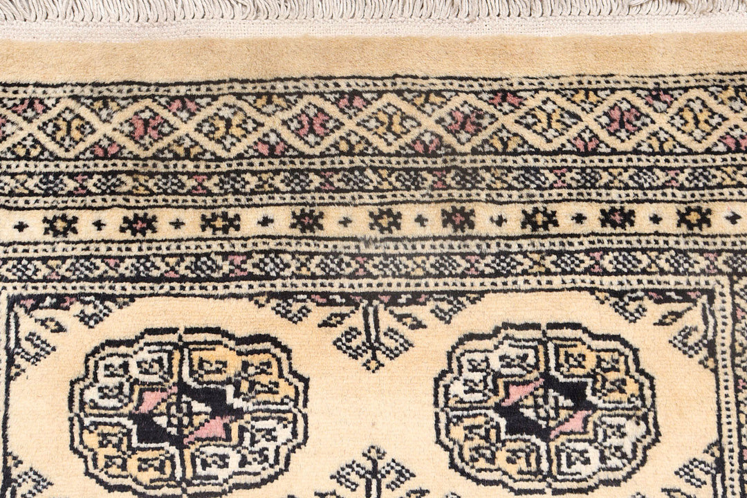 White Pakistani Bokhara Rug 2'6" x 10'1" Hand-Knotted view