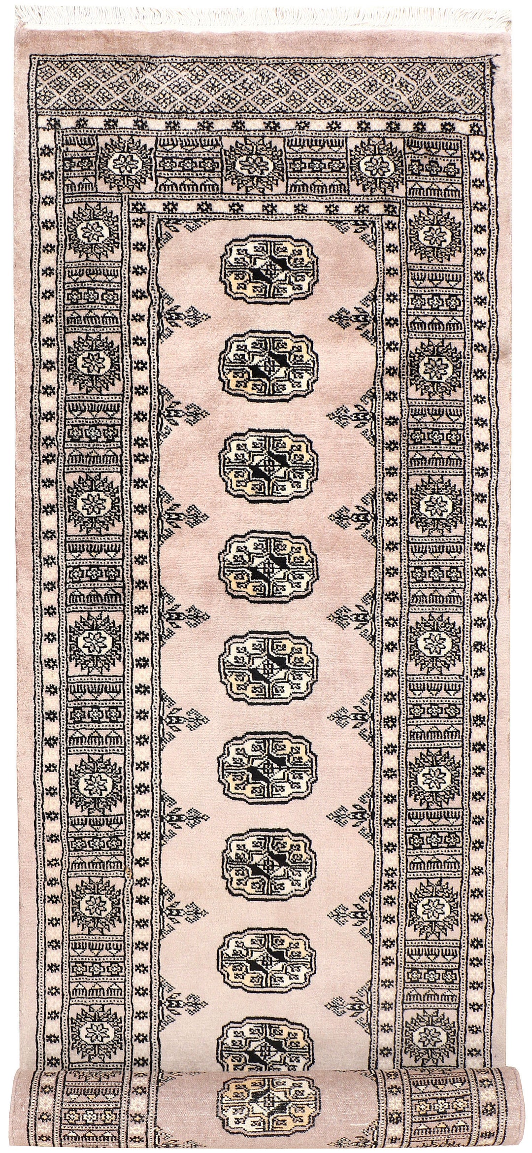 Pakistani Bokhara Rug 2'7" x 10' Hand-Knotted