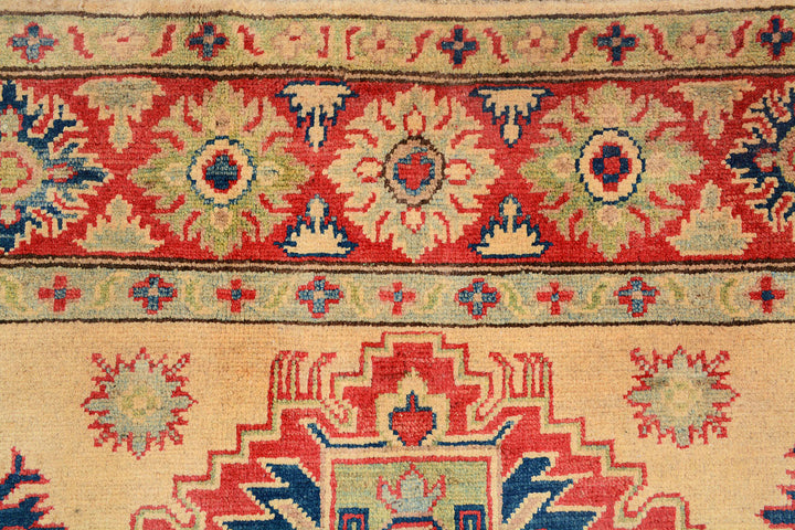 White Afghan Kazak Rug 5' 2 x 6' 8 Hand-Knotted view