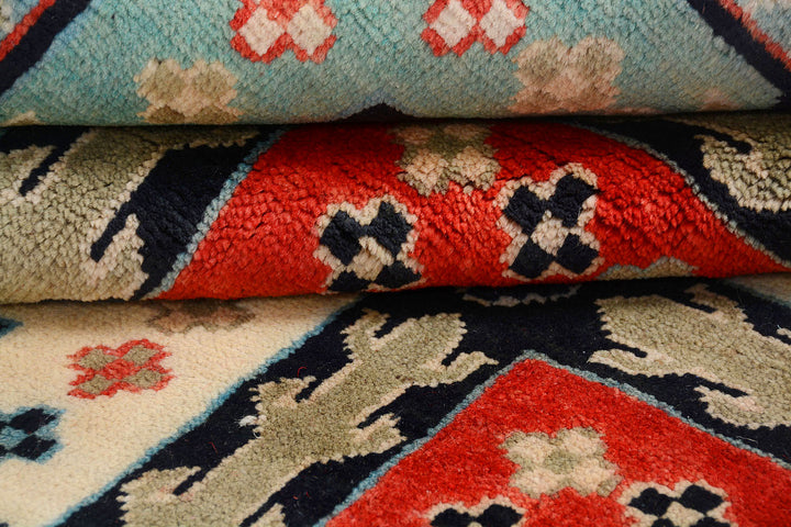 Multi Colored Kazak 6'  8" x 9'  9" - No. QA23374