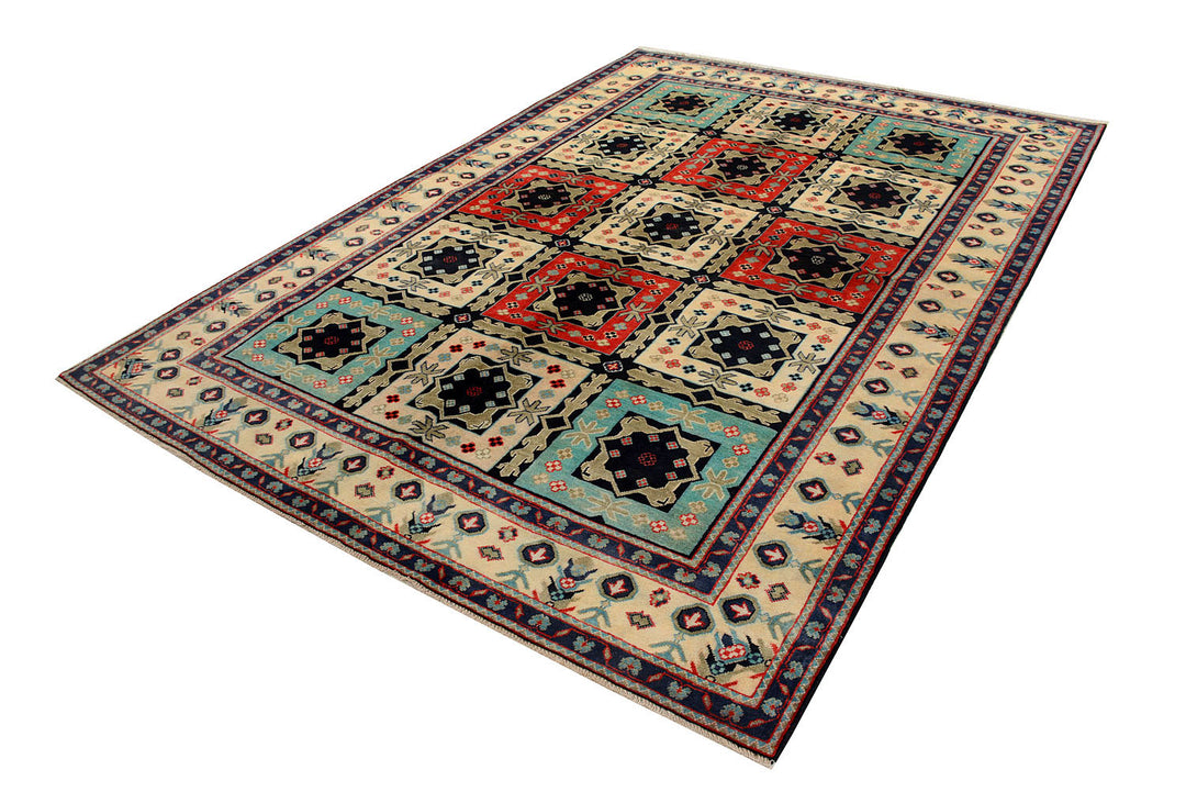 Multi Colored Kazak 6'  8" x 9'  9" - No. QA23374