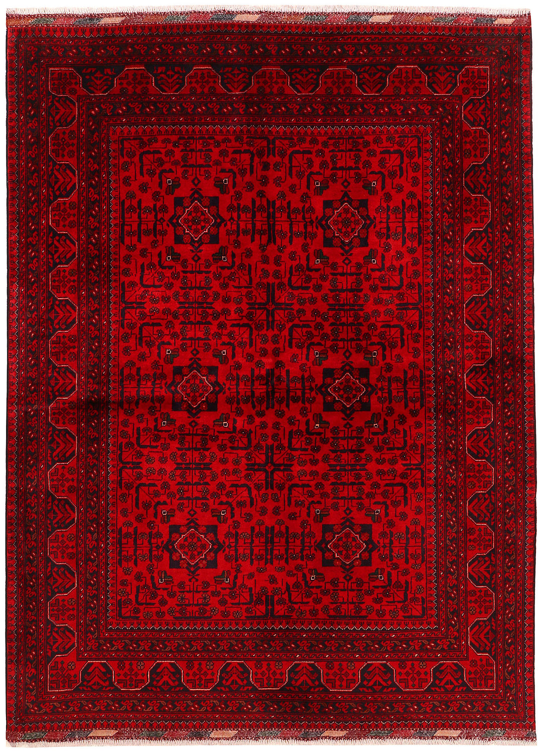 Red Khal Mohammadi Rug 4' 11" x 6' 7" Hand-Knotted