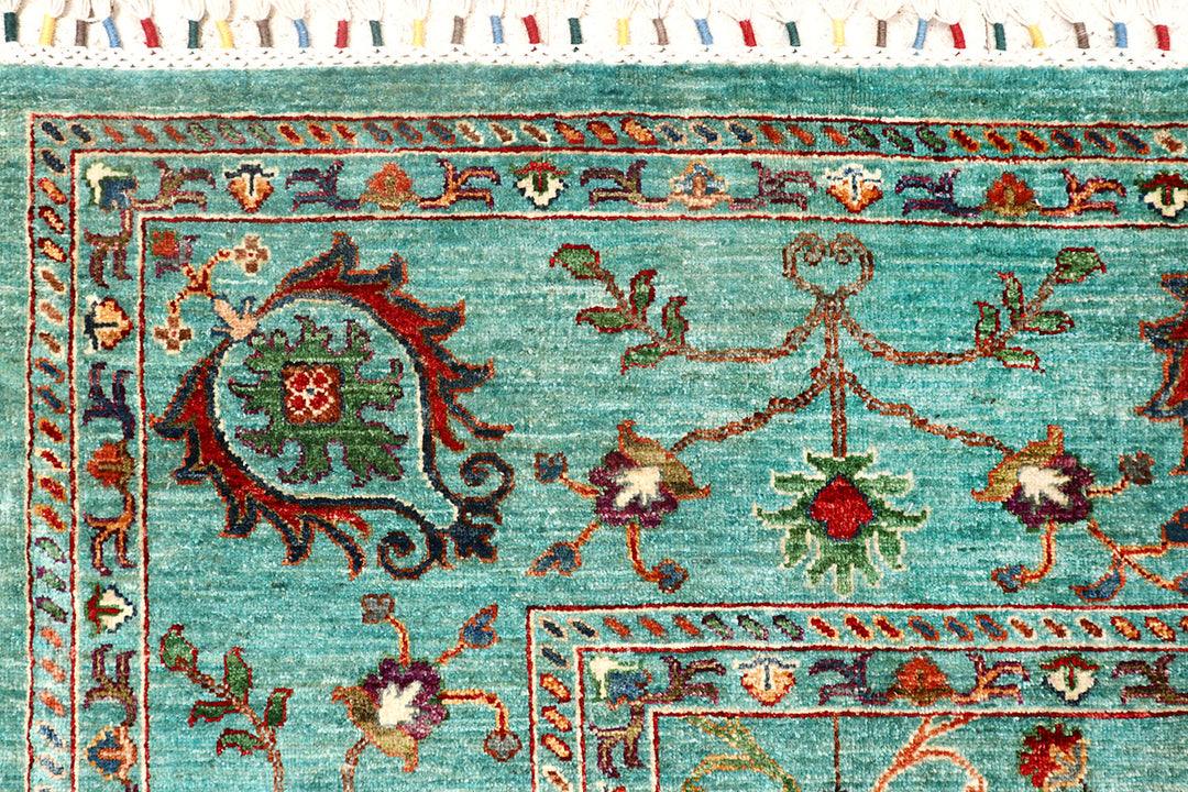 Light Sea Green Kazak 8'  x" 9'  7" - No. QA43604