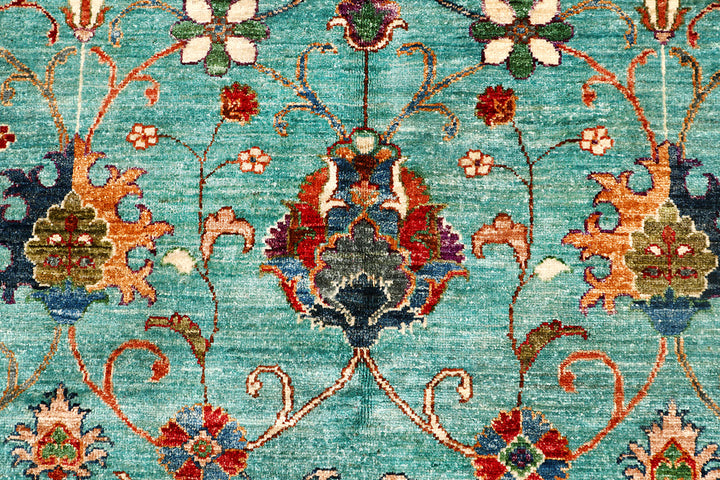 Light Sea Green Kazak 8'  x" 9'  7" - No. QA43604