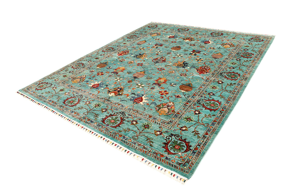 Light Sea Green Kazak 8'  x" 9'  7" - No. QA43604