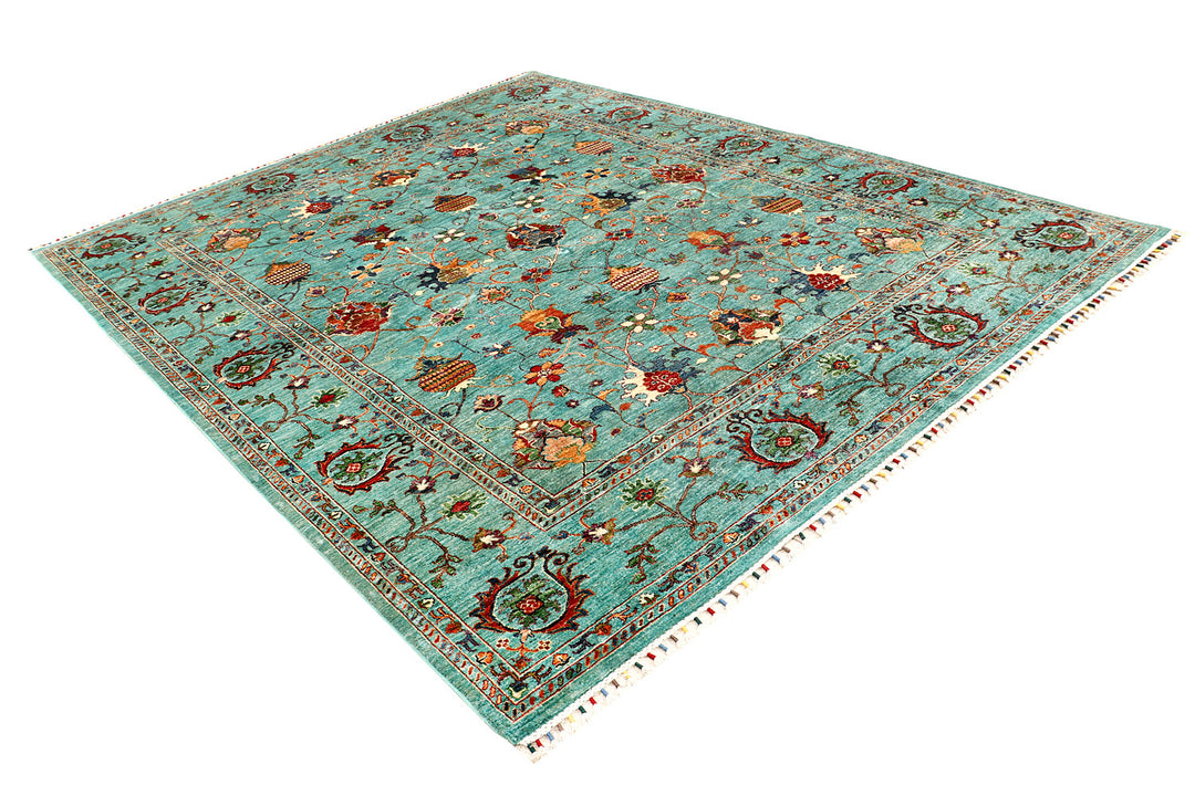 Light Sea Green Kazak 8'  x" 9'  7" - No. QA43604